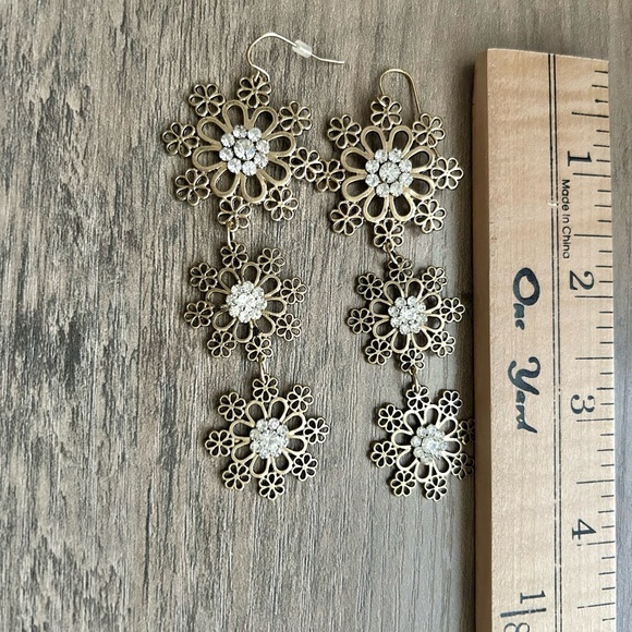 Boho Statement Earring Bundle of 3 - Silver & Bronze Filigree Lot - Picture 4 of 15